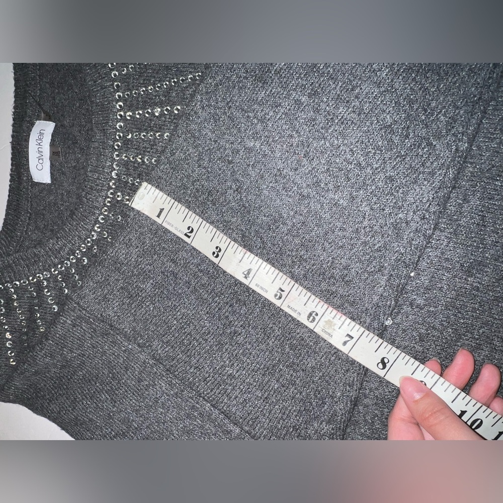 Calvin Klein Rhinestone Neck Sweater - Picture 12 of 12